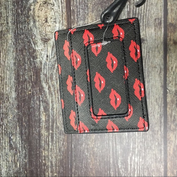 👛Black Red 💋 Lips Card Holder - Picture 2 of 3